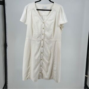 Old Navy Cream Button-Down Mini Dress